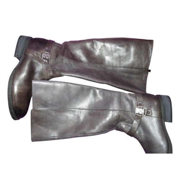 VINCE CAMUTO Farren Brown Italian Leather Full Zip Riding Boots 8.5 - Picture 5 of 7